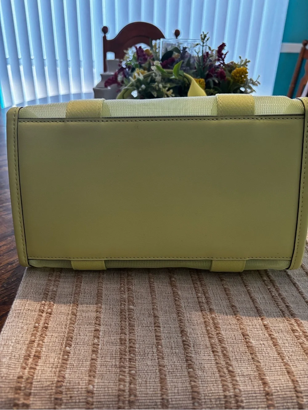 kate spade neon lime mesh tote